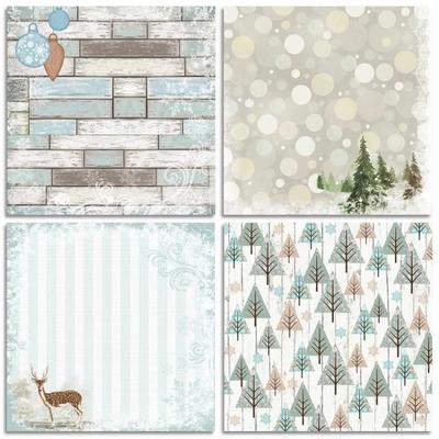 24 lehte Winter Story Pinetree Christmas Käsitöö Paberpadjad Lõikamisvormid Kunst Taust Origami Scrapbooking Kaartide tegemine