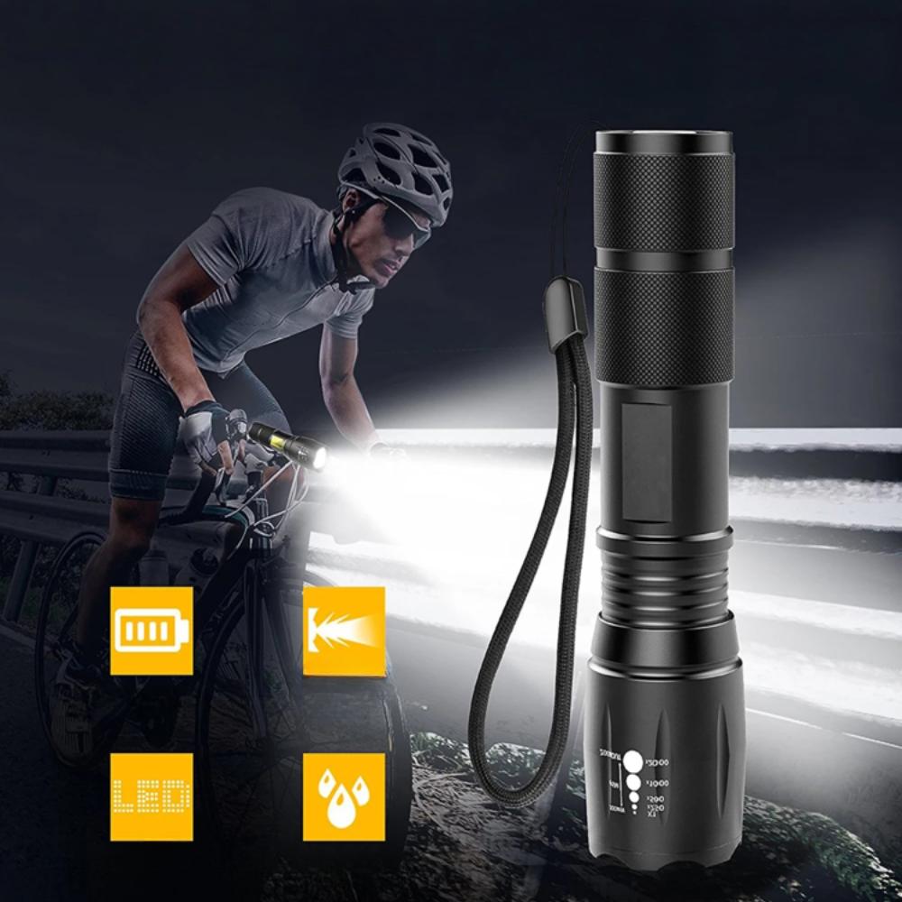 Strong tactical flashlight military zoom rechargeable ip67 searchlight father's day