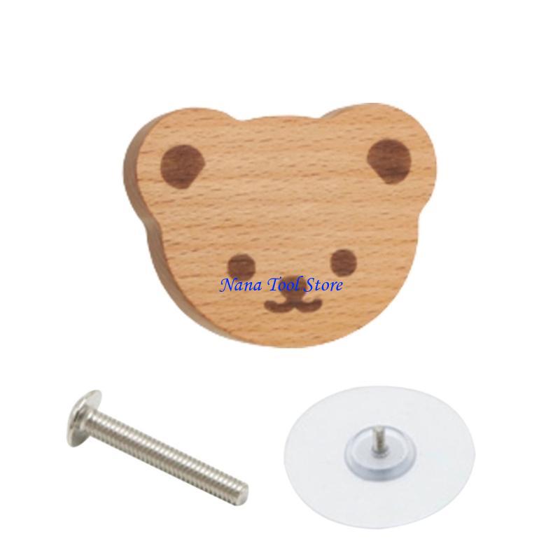 31GJ Furniture Knob with Fun Animal Wooden Drawer Handle Handle