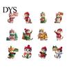 Seasonal Home Decoration Accessories Cute Kitten Christmas Tree Hanging Ornaments with Lanyards, Wooden Cat Animal Pendants, Decorative Charms