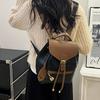 Stylish PU Backpack for Women Coffee Brown & Black Color Block Design Adjustable Shoulder Straps Perfect for Work and Everyday Use Travel Backpack