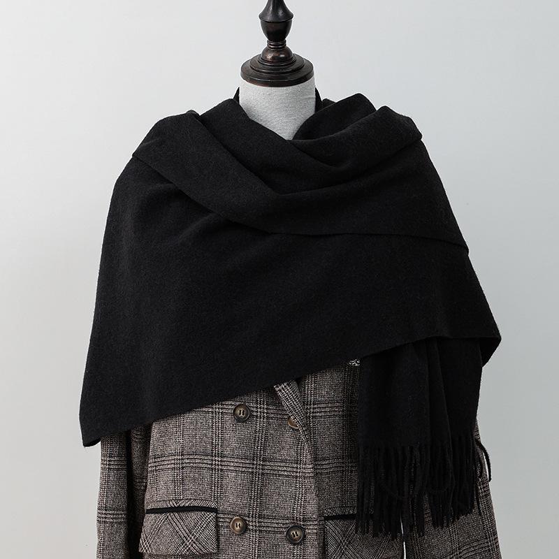 Women's Double-sided Wool Cashmere Scarf Shawl: New High-end Autumn/Winter 2026 Style
