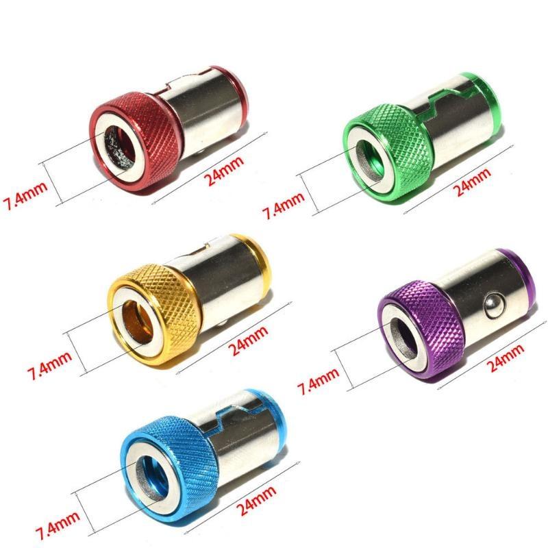 1/3/5Pcs Universal 1/4 Batch Head Colored Magnetic Coil Metal Screwdriver Head Magnetizer Electric Tool Accessory Set