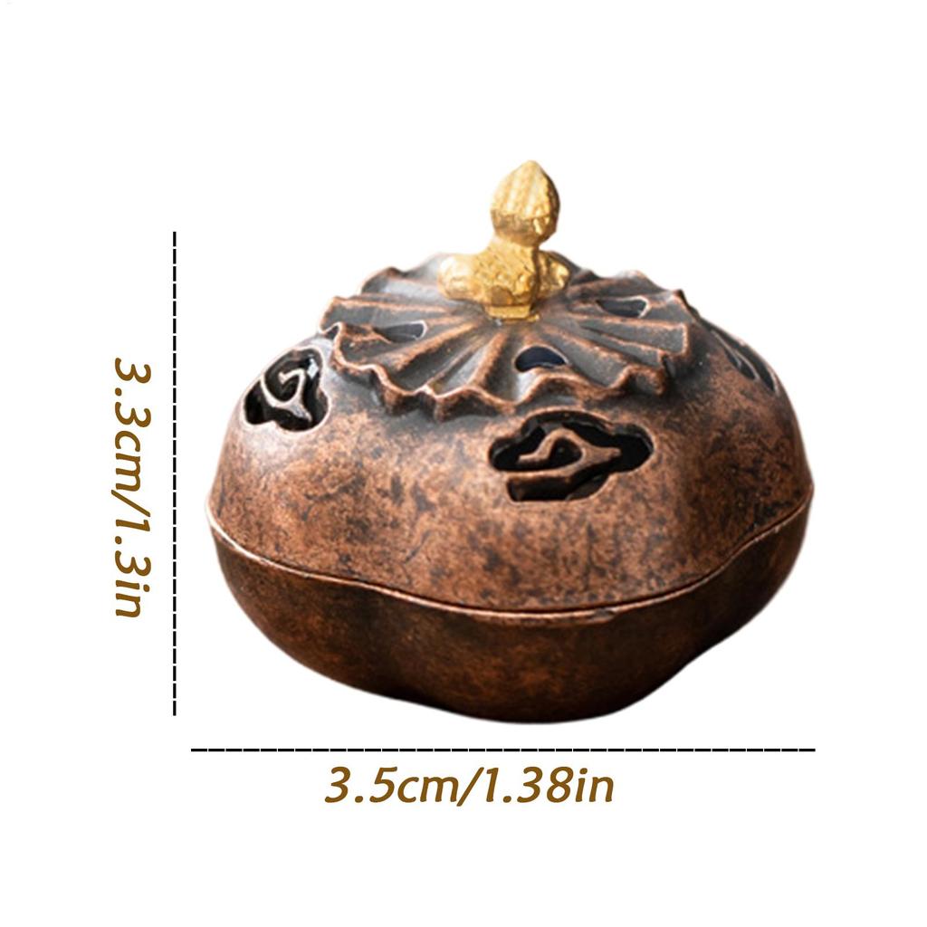 Zinc alloy incense cone holder Retro hollow-out incense burner sandalwood censer Aromatherapy Ornament for Spa Meditation Yoga