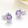 925 Sterling Silver Fashion Flower Shape AAA Zircon Earrings Gift Jewelry