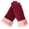 New Fashion Winter Warm Gloves Autumn Women Cute Furry Thermal Lined Mitts Full Finger Female Mittens Outdoor Sports Gloves