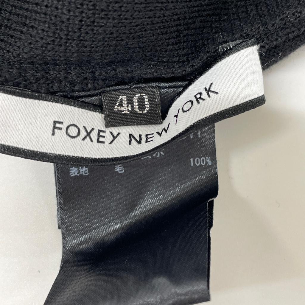 FOXEY NEW YORK 37454-MAKFI118VT Black Wool Center Press Knit Wide Pants Bottoms 40 blackUsed