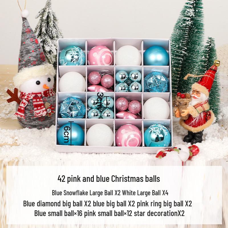 44-teiliges Weihnachtsbaum-Hängekugel-Set - 6cm Farbige Dekorationen