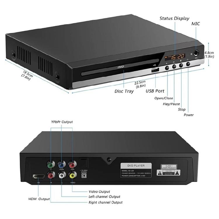 Functional DVDs Player for Any TV Connect via HDMIs or Video Offer 1080P Claritys USB Media Access for Dorm Room Office