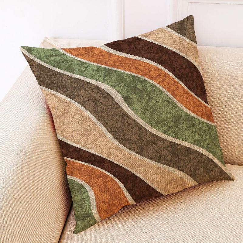 Popular Linen Pillowcase Abstract Geometric Sofa Cushion Cotton Linen Car Pillow