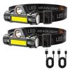 Rechargeable COB LED Headlamp With Magnet Powerful Headlight Super Bright Outdoor Waterproof Torch For Camping Hiking Fishing