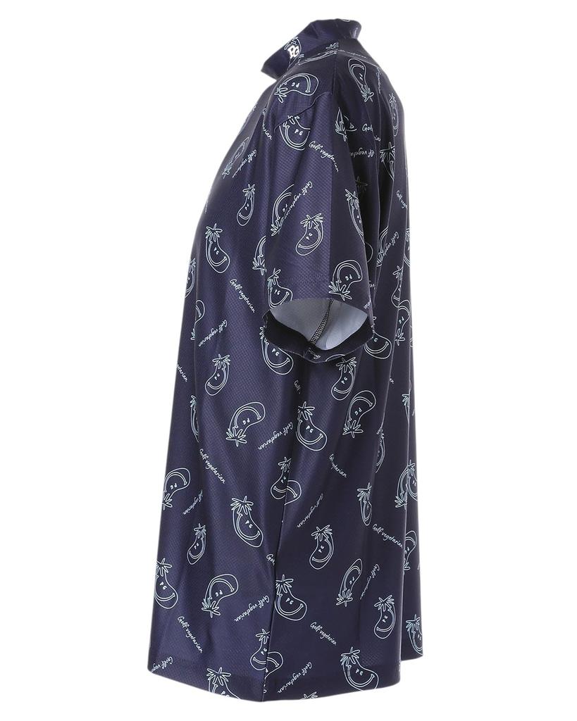 shirt vegetable logo Golf x Sax 6 [PEARLY GATES] Men's short-sleeved high-neck (stretch pattern) / / 053-5167507 081_Purple [LL]