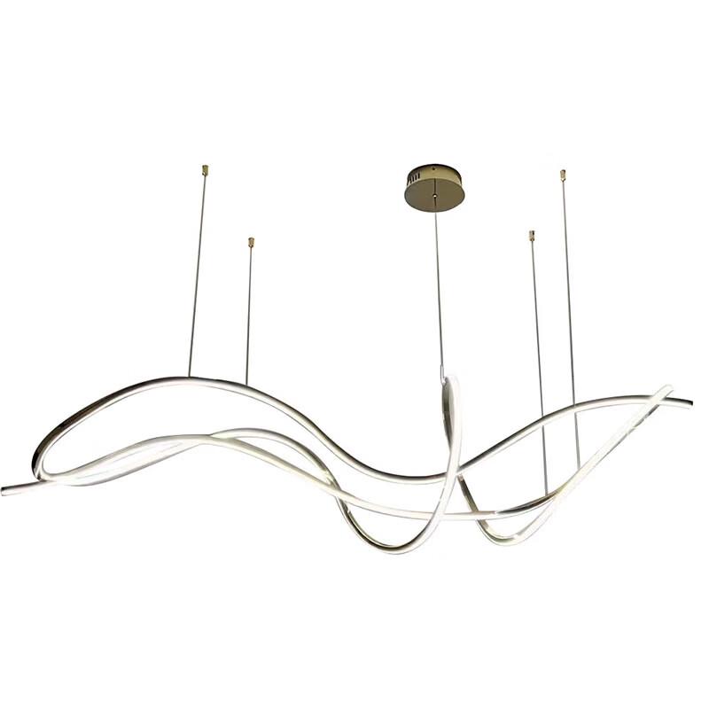 Modern Gold Aluminum LED Pendant Light with 3-Color Dimming