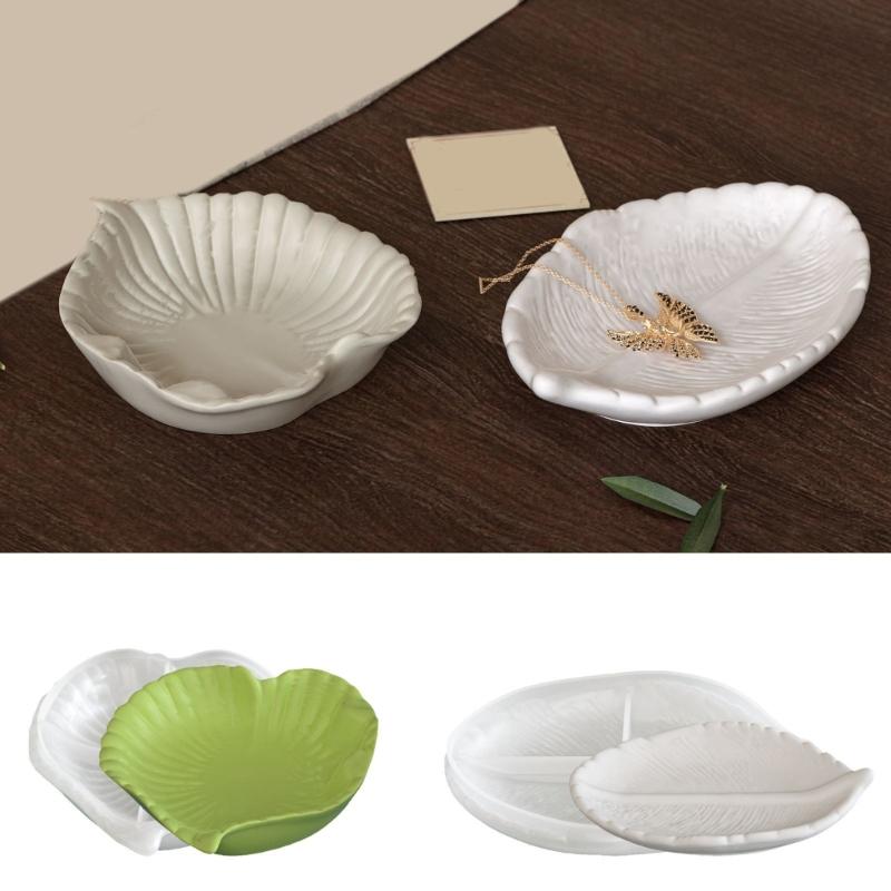 Silicone Leaf Shaped Plate Mold Epoxy Mould for Unique Decorative and Functional Tray Heat Resistant Jewelry Mould