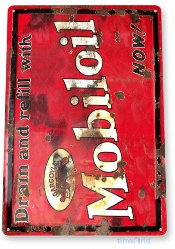 MOBILOIL GARGOYLE x TIN SIGN AUTO AUTOMOBILE MECHANIC ADVERTISEMENT MOBILAluminum 20x30cm(7.8x11.8inch)