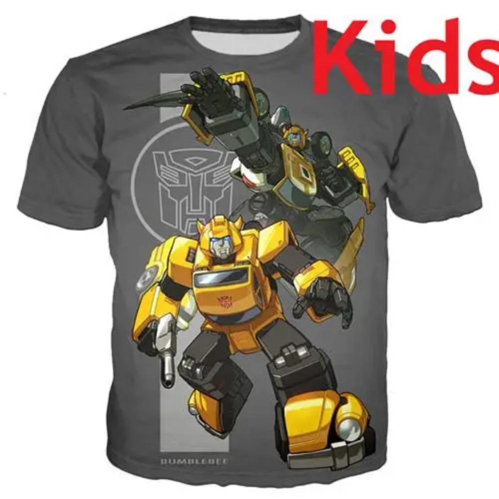 Kids Summer Transformation Robot 3d Print Boys T-shirts Kids Autobots Tees Children Summer Short Tops