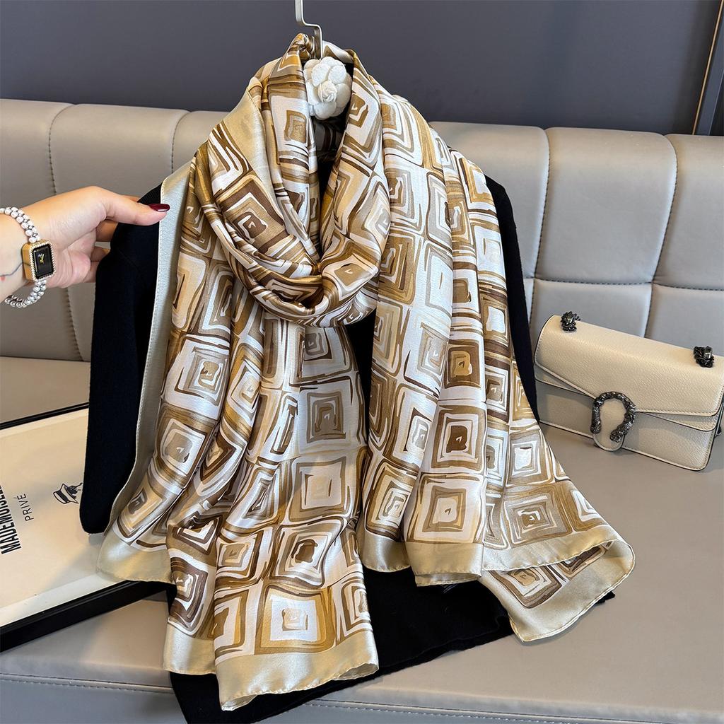 Women 180*90cm Fashion Beautiful Soft Silk Scarves Female Lady Shawl Hijab Wrap Foulard Bandanna Muffler Beach Pareo
