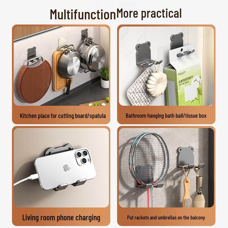 Punch-Free Multipurpose Kitchen Rack: Cutting Board Organizer, Pot Holder & Storage Hooks