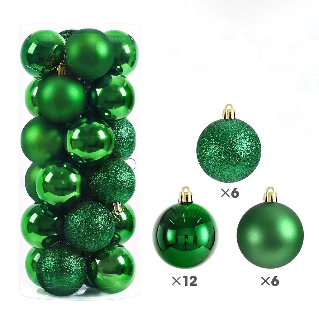 24Pcs 4cm Christmas Balls Ornaments for Xmas Christmas Tree Shatterproof Christmas Tree Decorations Hanging Ball for Holiday