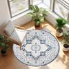 Geometric Totem Circular Carpet Bohemian Ethnic Sand Blown Edge Carpet Living Room Bedroom Room Decoration Rug