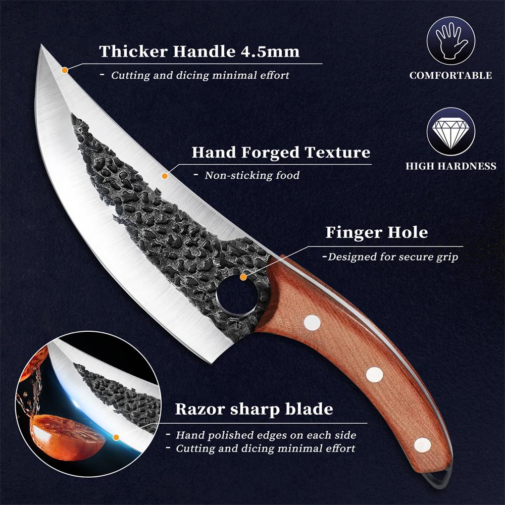 

Hand-Forged Boning knife Chef Slicing Knife Meat Vegetable Fruit Kitchen Cutting Knife Double-edged Blade Kitchen Knives United States