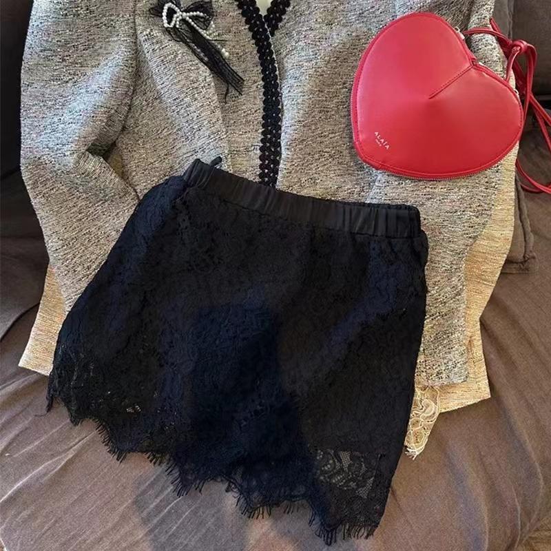 Miniskirt Sexy Transparent Lace Mesh Skirt Shirt Extender Women Summer Mini Black White Short Micro Skirt Ladies Underskirt