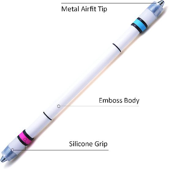 Pen Spinning Pens Ivan Emboss Pen Mod, Weighted Spin Trick Pen for Beginner, Blue Pink Grip