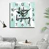 24 Cm Fashion Originality Wooden Square Wall-mounted Clock Quiet Desk Clock for Kitchen Office Living Room Study Dining Room