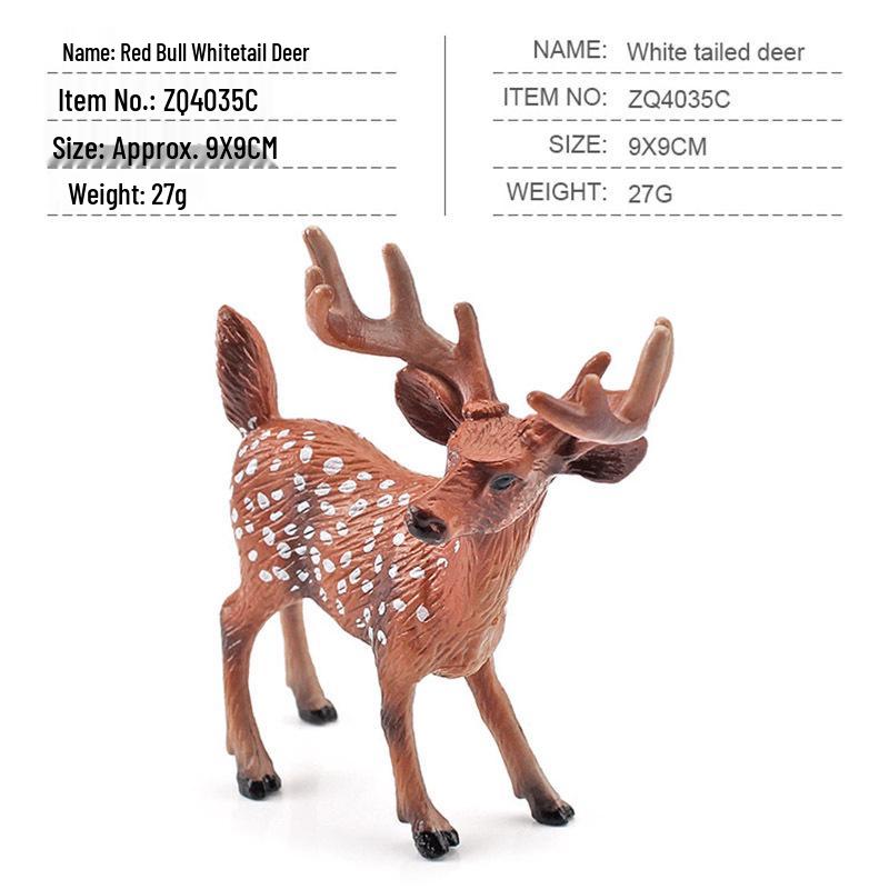 Simulated Christmas Reindeer and White-Tailed Deer Ornament Set