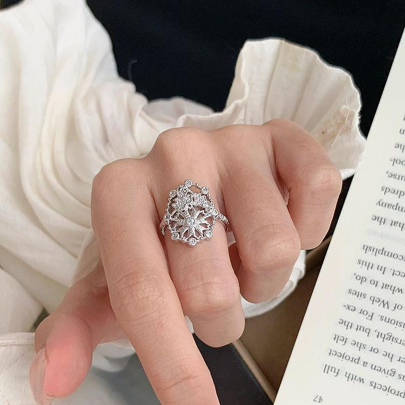 silver  lace embroidered oval brushed Female Ring new in trend exquisite carved rings for women wedding fine