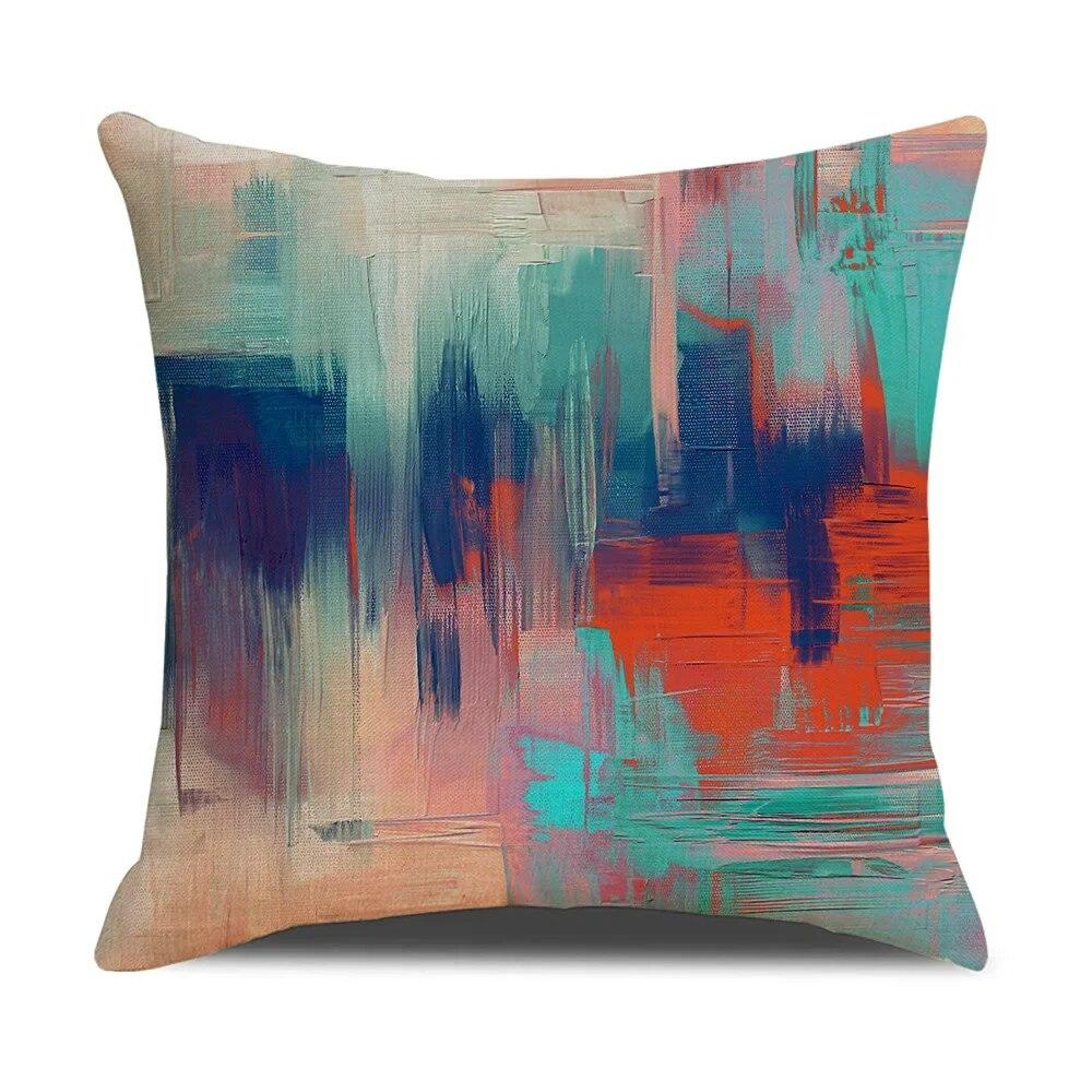 Abstract Color Pillowcase 45x45cm Retro Graffiti Print Cushion Cover Sofa Chair Polyester  Modern Room Home Decoration