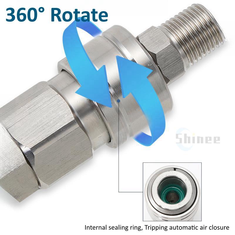 Pneumatic Fitting 304 Stainless Steel C Type Self locking Hose Quick Connector High Pressure Coupler Plug PF SF PM SM 20/30/40