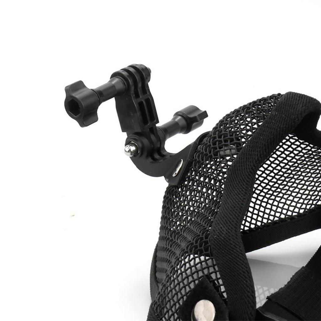 GoPro DJI Action Sports Camera Mount & Tactical Mask with Phone Holder - Half-Face Steel Wire Protective Gear