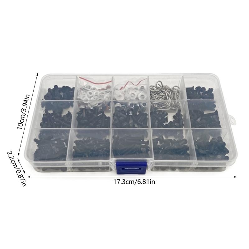 Essential Remote Car Screw Set 520pcs Assortment Organized Car Screw Set for Trucks & Crawlers for 1/8 1/10 1/12 1/16