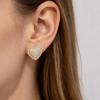 Sparkling Zirconia Heart Stud Earrings: High-End Korean Geometric Trend