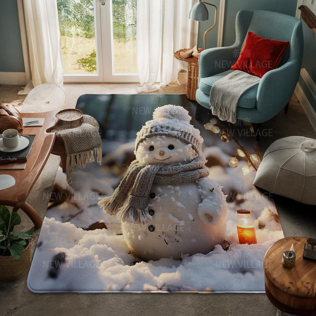 House Entrance Carpet Home Door Mat Living Room Bath Foot Bathroom Non-slip Water Absorption Rugs Bath Merry Christmas Winter