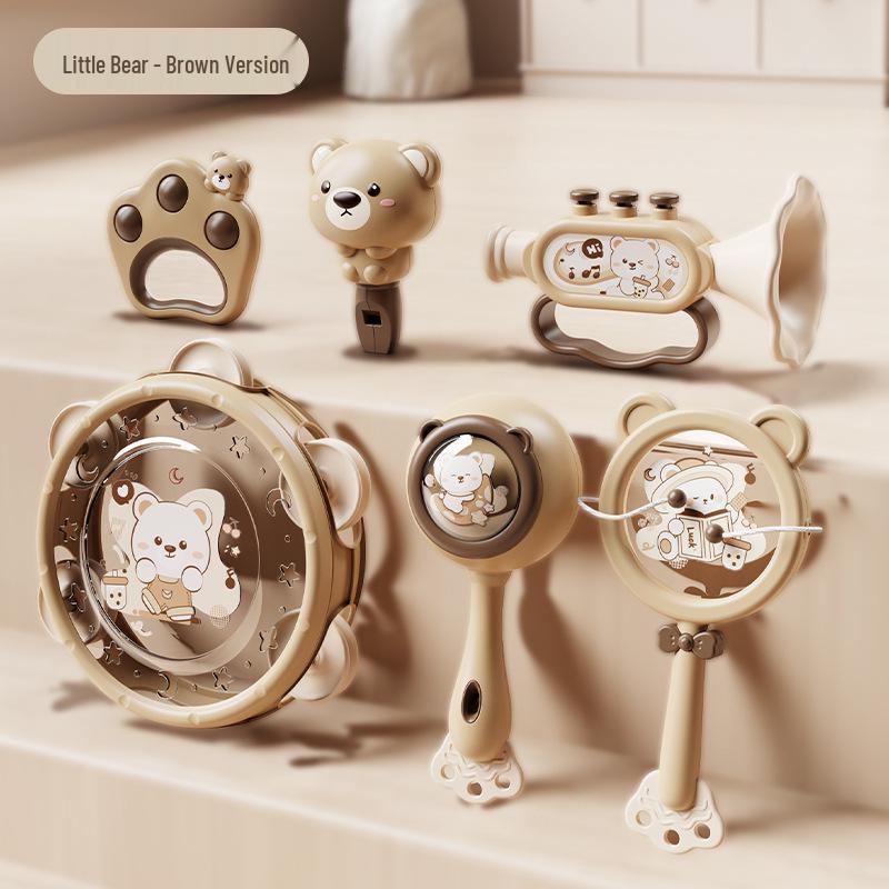 Children's Soothing Percussion Set: Rattle, Drum, and Horn Toys