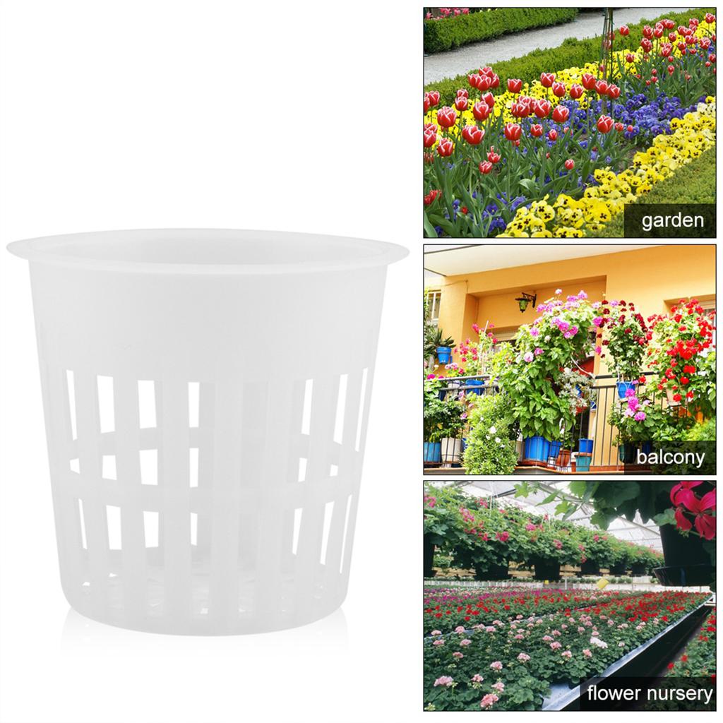 10pcs/Set Durable Safe Plastic Hydroponic Basket Cup for Garden Balcony Planting(White)