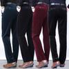 Pantaloni in Velluto a Coste da Uomo a Vita Alta con Coulisse - Abbigliamento Casual per Mezza Età e Anziani