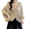 Bohemian Crochet Lace V-Neck Plus Size Sun Protection Cardigan for Women