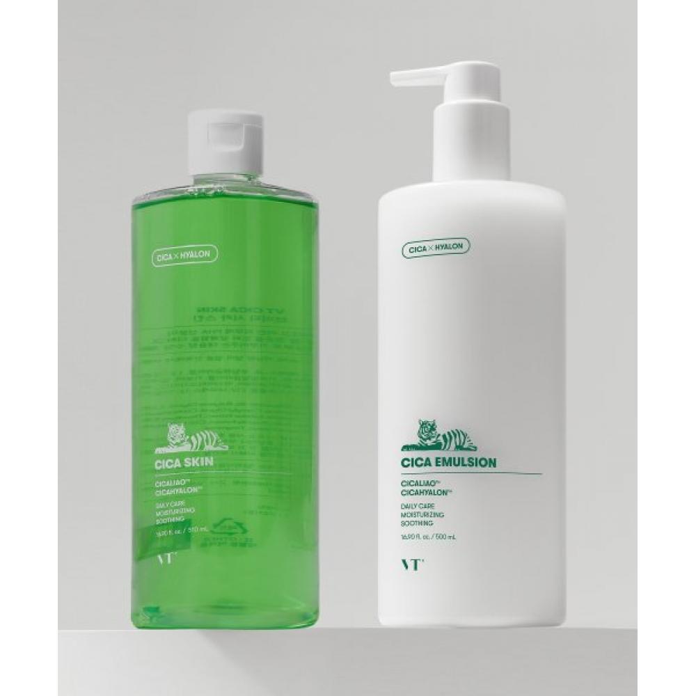 Vt Cosmetics Vt Cica Large Basic Set  Skin 510ml + Emulsion 500ml FREE
