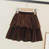Velvet High-Waist A-Line Skirt for Women & Girls - Autumn/Winter Collection