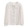 New 2024 Fashion Autumn Long Sleeve Doll Collar Casual Chiffon Blouse Shirt Women Tops Blouses Shirts J465