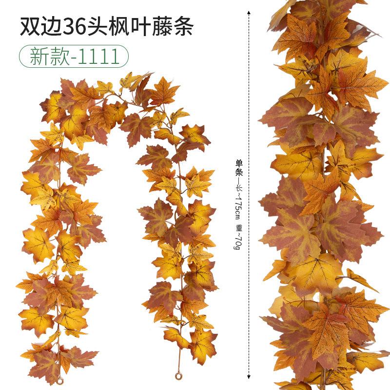 Fleur Artificielle Simulation Feuille d'Érable Vigne Européenne et Américaine Saison de la Récolte Enroulement Vigne de Simulation Décoration Extérieure Feuille d'Érable de Simulation