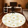 1pc Daisy Flower Pattern Round Chair Mat Area Rug - Non-Slip, Floor Mat for Office, Bedroom, and Indoor Decor C1118130