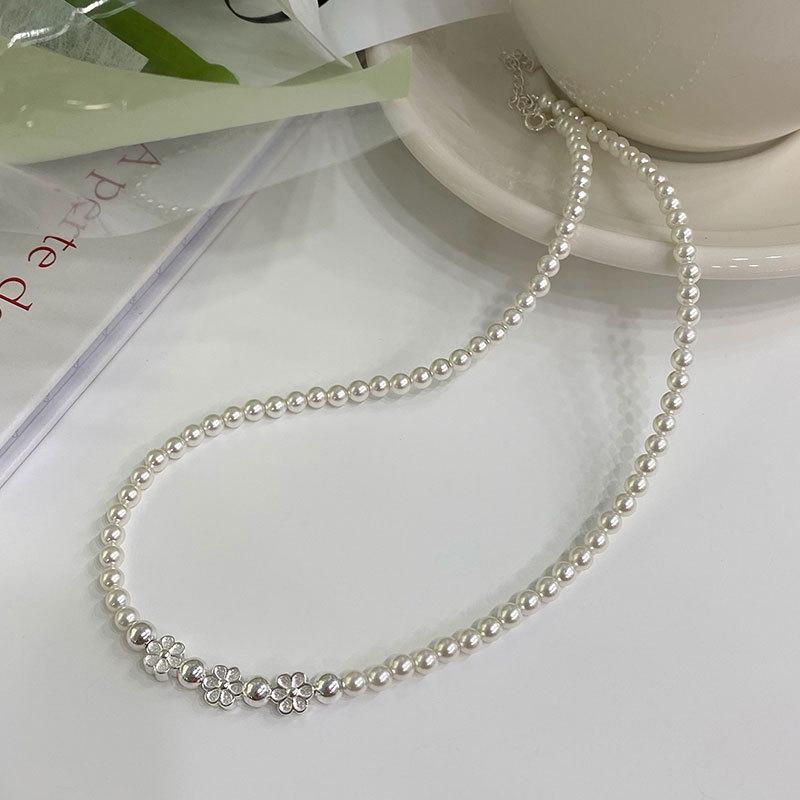 Brățară dulce franțuzească cu flori și perle, cu temperament blând, combinație colier cu perle, lux ușor, high-end