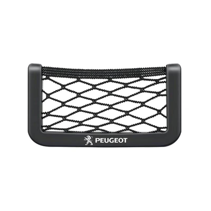 For Peugeot Car Net Bag Phone Holder Storage Net Box Pocket Organizer Accessories For Peugeot 206 207 307 3008 2008 308 407 408