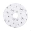 Mini Plush Christmas Tree Skirt 15 Inch Ornament for Living Room Indoor Home Silver Snowflakes