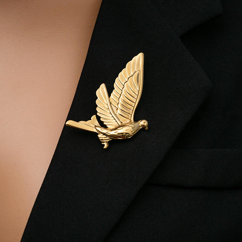 Edelstahl Friedenstaube Tier Broschen für Damen Herren Kreativ Klassisch Wasserdicht Kleidung Broschen Party Schmuck Zubehör