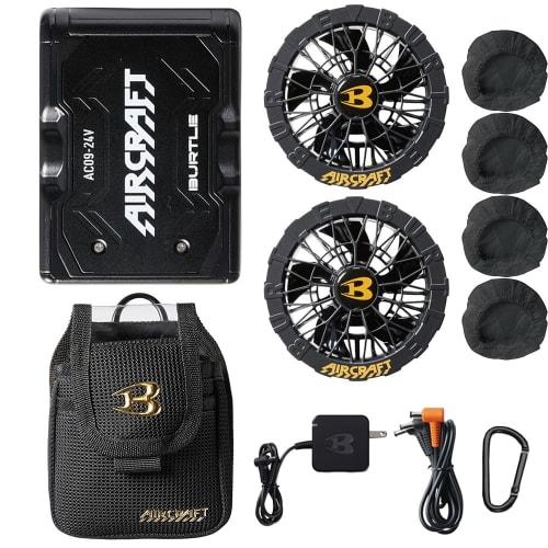 [K-TAKA Exclusive] BURTLE Aircraft 2025 Model 24V Matte Black Battery + Black Fan (1 Set) AC09 78 + AC09 1 35 Device Bag AC09-4 BK (Includes 1 K-TAKA